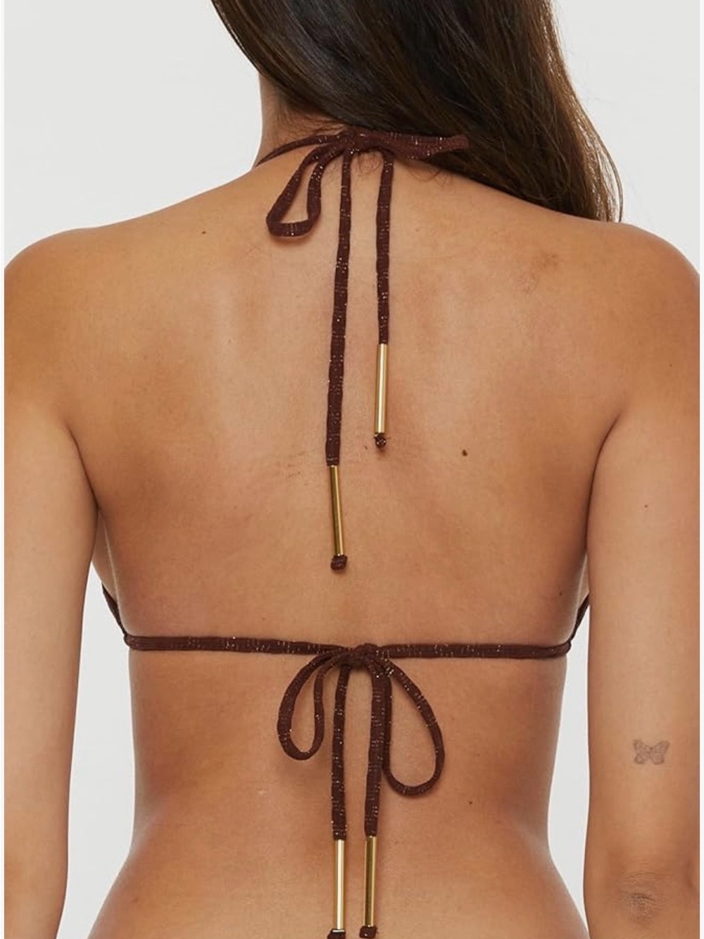NWT- Trina Turk 'Glimmer' Triangle Bikini Top, Totem/Metallic Gold - Size 8 - Picture 2 of 5